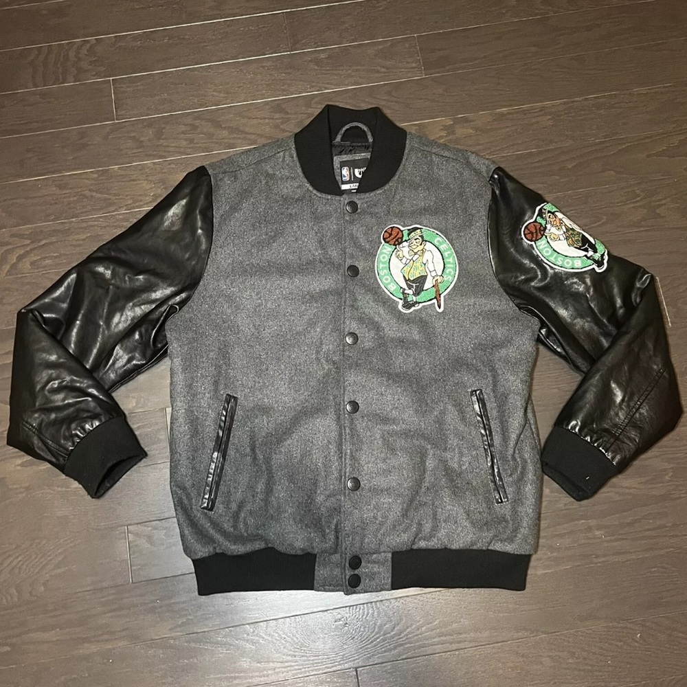 Boston Celtics NBA Ultra Game Varsity Jacket Embroidered Large NBA